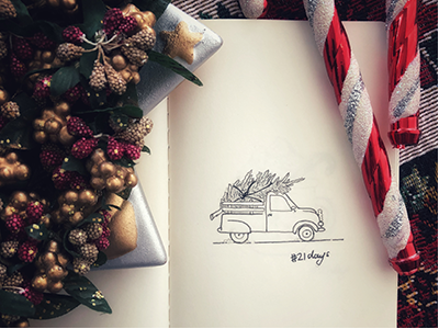 21 days 25daystillchristmas art besttimeoftheyear decoration doodle holidayseason instasketch joy noel pinecones sketch winter
