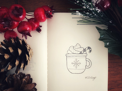 20 days! 20daystillchristmas art besttimeoftheyear decoration doodle holidayseason hot chocolate joy noel sketch winter
