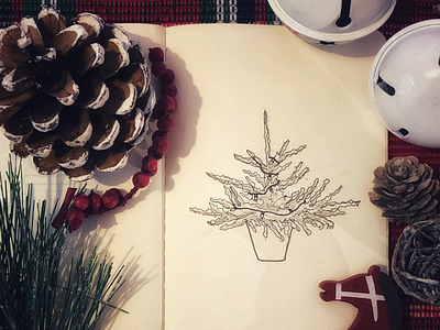19 days 19daystillchristmas art besttimeoftheyear christmas tree decoration doodle holidayseason joy noel sketch winter