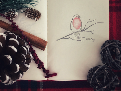 18 days 18daystillchristmas art besttimeoftheyear bird decoration doodle holidayseason joy noel sketch winter