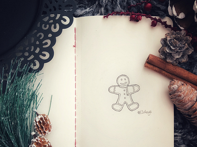 12 days 12daystillchristmas art besttimeoftheyear decoration doodle gingerbread man holidayseason joy noel sketch winter