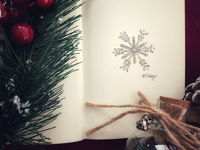 11 days 11daystillchristmas art besttimeoftheyear decoration doodle holidayseason joy noel sketch snowflake winter