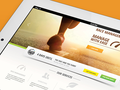 Race Management gradient green icon ipad orange responsive road slider web website