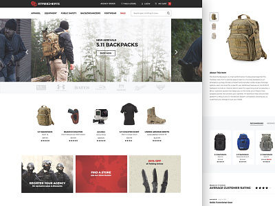 Streicher's commerce design e-commerce police shop web