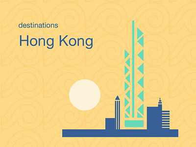 City Illustrations - Hong Kong city destination hong kong moon pattern skyline skyscraper travel