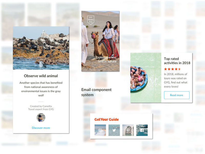 Email Component System travel design library components design email