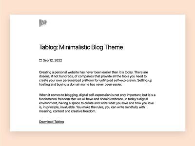 Tablog – Minimalistic Blog Theme for Kirby CMS blog design graphic design kirbycms theme typography webdesign
