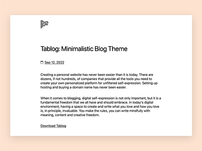 Tablog – Minimalistic Blog Theme for Kirby CMS by Jakub Pelák on Dribbble