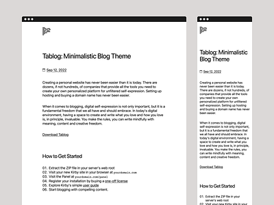 Yet Another Tablog Screenshot blog design kirbycms typography webdesign