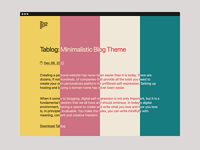 Custom colors - Tablog blog color colors css design kirbycms theme typography webdesign