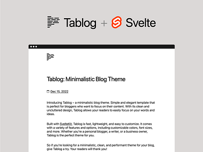 Tablog & Svelte blog design javascript svelte sveltekit theme typography ui webdesign website