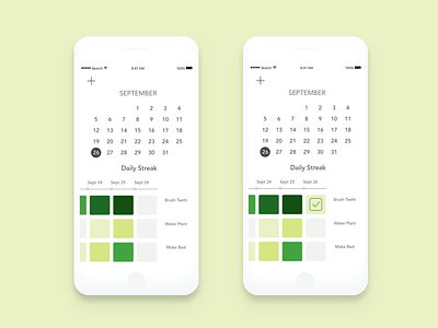 Daily Commit Streak calendar commit github habits ios mobile product design self care uxui