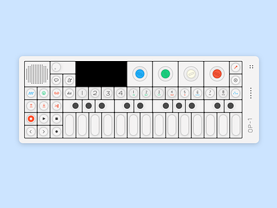 OP1 analog device illustration music op1 product design synth teenage engineering uiux
