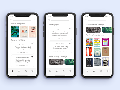 Discover New Books - GoodReads Redesign amazon book goodreads ios ios11 ios12 iphonex kindle mobile reading ui ux