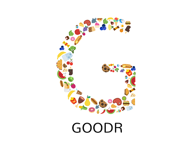 goodr logo feed people iconography logo design modular design save food