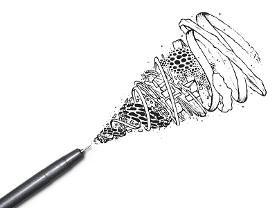 Tornado comic dots illustration paper pen sketch