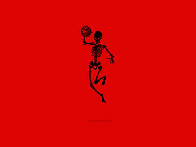 Boom Shakalaka basketball dunk illustrator ink skeleton