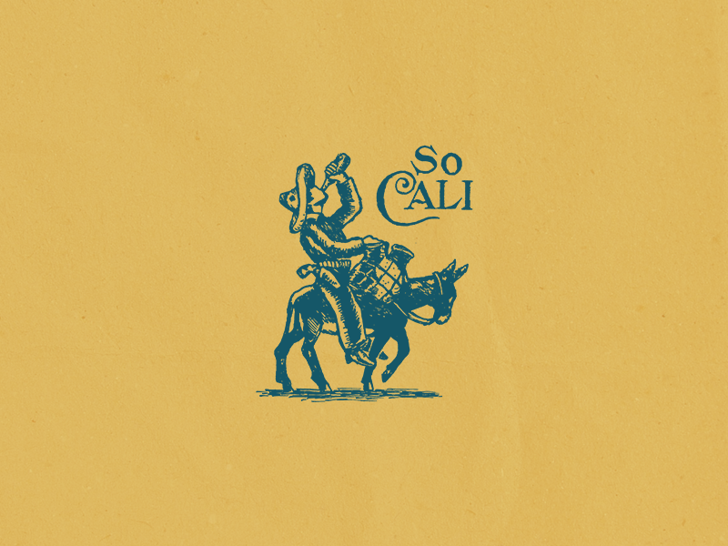 So Cali socal california surf design pen drawing illustration