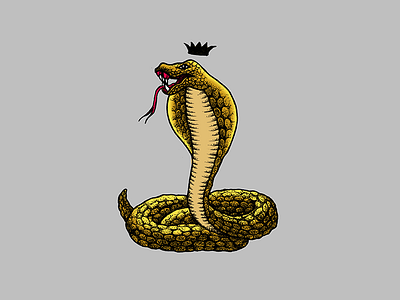 Yellow Cape cobra drawing illustration king pen snake