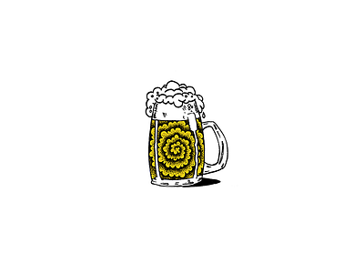 Get lost beer cloud dot glass handle hops icon illustration ipa mug swirl