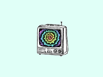 Cute TV cloud cute dot illustration swirl television tv