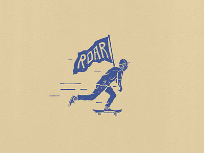 Roar apparel flag illustration roar skateboard