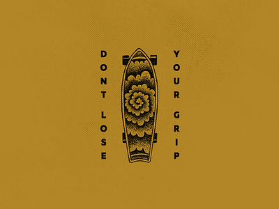 Don't lose your grip apparel board dot swirl graphic illustration skate street