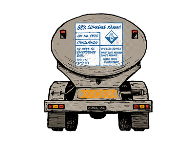 98% Supreme Karma apparel aum hand drawn illustration karma photoshop rear supreme tanker truck