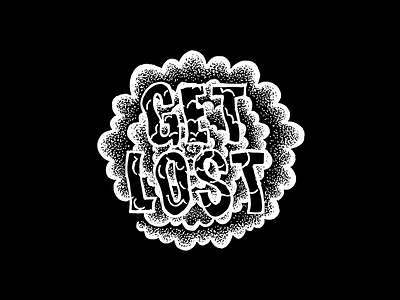 Get Lost dot swirl drawing get lost hand drawn illustration pen typography