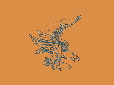 Joy Ride bomb eagle for sale hand drawn illustration pen photoshop skeleton skull wacom