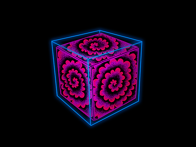 Infinity Cube 3d box cloud cube infinite neon pen photoshop swirl wacom
