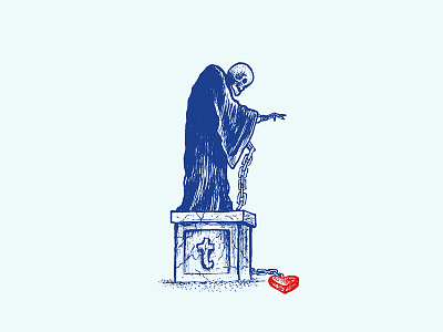 A Slave to the "Like" chain exiledmystic hand drawn heart illustration like skeleton skull statue tumblr