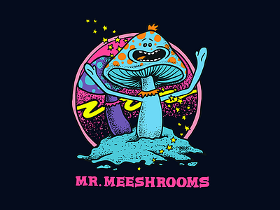 Mr. Meeshrooms illustration mr meeseeks mr meeshroom primitive rick and morty skateboarding