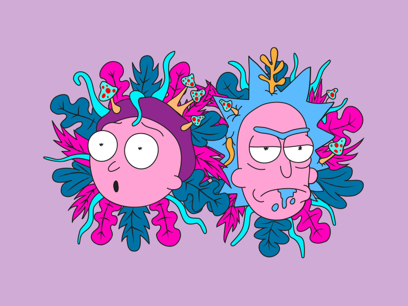 Rick and Morty Flora adult swim apparel floral graphic illustration primitive rick and morty skateboard skateboarding