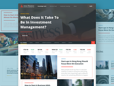 Finance Content Portal Concept articles finance interaction interaction design news ui ux web website