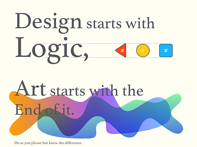 Design v/s Art (A design awareness poster) concept design vs art logic vs feel. poster