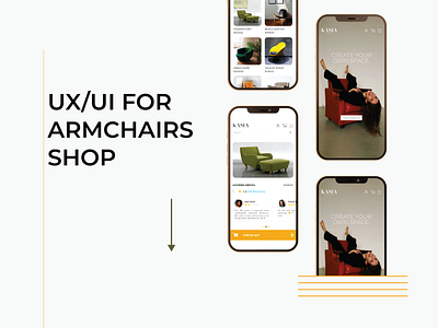 UX/ UI for armchairs shop app app design branding design ui ux vector