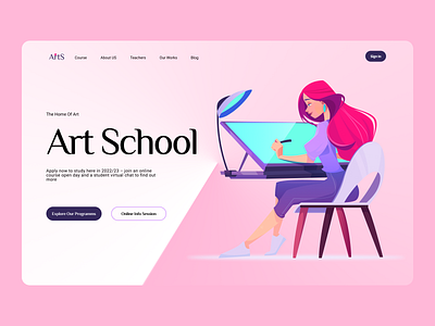 Art School Startpage Design design ui ux