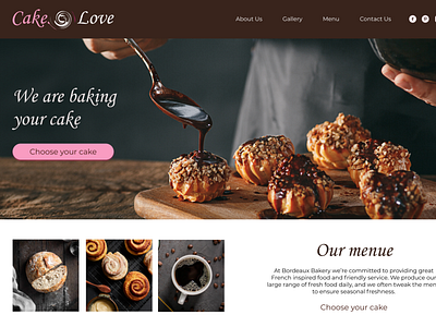 Cake Shop Page Design design logo ui ux