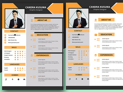 Resume Design Template Professional And Elegant branding graphic design resume design resume design professional resume design template