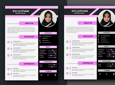 Beautiful Resume Design in Pink is perfect for Women design graphic design resume design resume design professional resume design template resume template