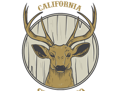 Deer California Logo Design californis deer graphic design logo tshirt design