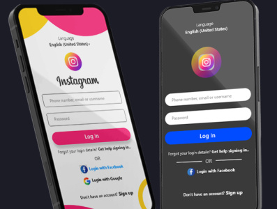 Ui Design Login Page And Sign Up Instagram - Redesign instagram modern ui design redesign aplikasi ui ui design ui login page