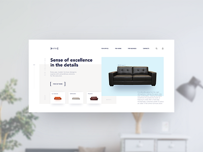 Matsu Boutique concept blue and white boutique branding ecommerce flat main main page minimal sofa ui ux web website