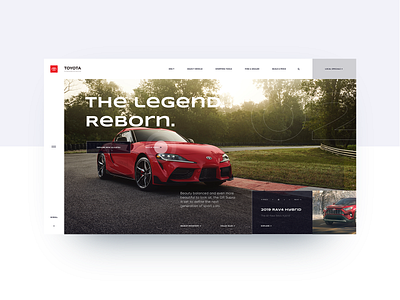 Toyota website redesign bright colors flat main main page minimal modern redesign toyota ui ui design uiux uiux design ux web website