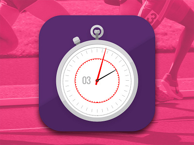 Daily UI 005 005 app dalyui icon magenta pink purple running stop watch