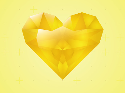 Yellow Gem Heart gem illustrator love photoshop yellow