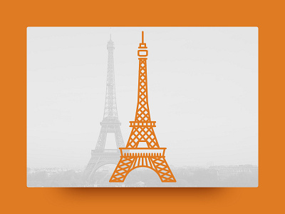 Eiffel Tower, Paris architecture cute eiffel tower geometric icon illustration landmark line little paris