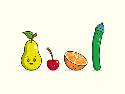 Emotional Fruits character character design cherry cherry character cucumber cucumber characte cute cute design cute fruits cute illustration design fantasy fruits fruits fruity character illustration illustrator orange character orange fruit pear pear character