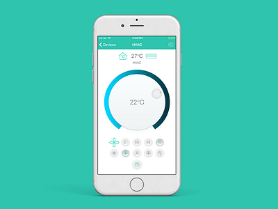 First Dribbble Shot - Home Automation app :D home automation hvac ios mobile app smart home